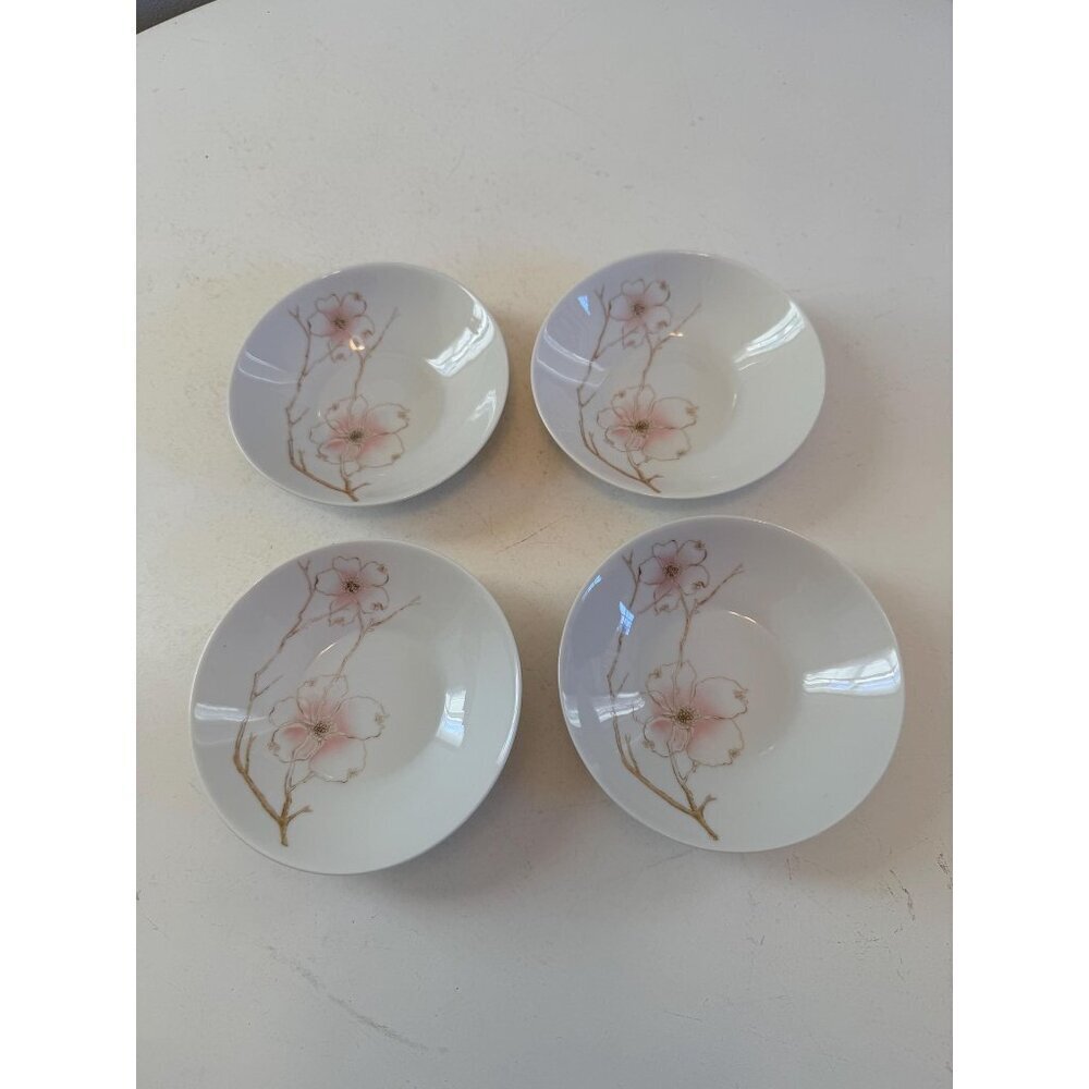 Rosenthal Continental Blush Berry Bowls, Set of 4, Designed by Raymond Loewy